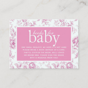Pink Chinoiserie Floral Toile Books for Baby Enclosure Card