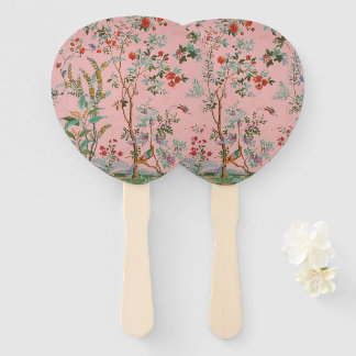 Pink Chinoiserie Hand Fan