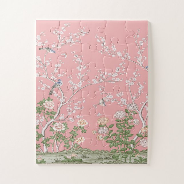 Pink Chinoiserie  Jigsaw Puzzle (Vertical)