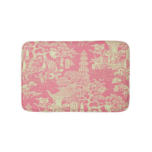 Pink Chinoiserie Modern Bath Mat
