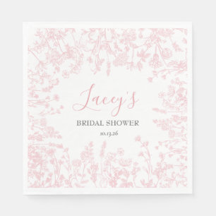 Pink Chinoiserie napkins, pink toile napkins