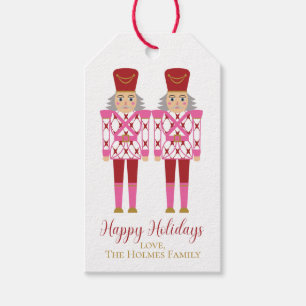 Pink Chinoiserie Nutcracker, Custom Christmas Gift Tags
