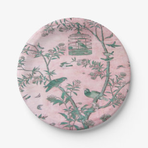 Pink Chinoiserie  Paper Plate