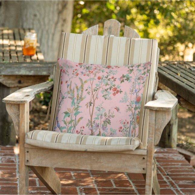Pink Chinoiserie Patio Cushion (Chair)