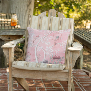Pink Chinoiserie Patio Cushion