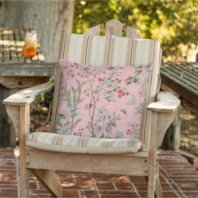 Pink Chinoiserie Patio Cushion (Chair)
