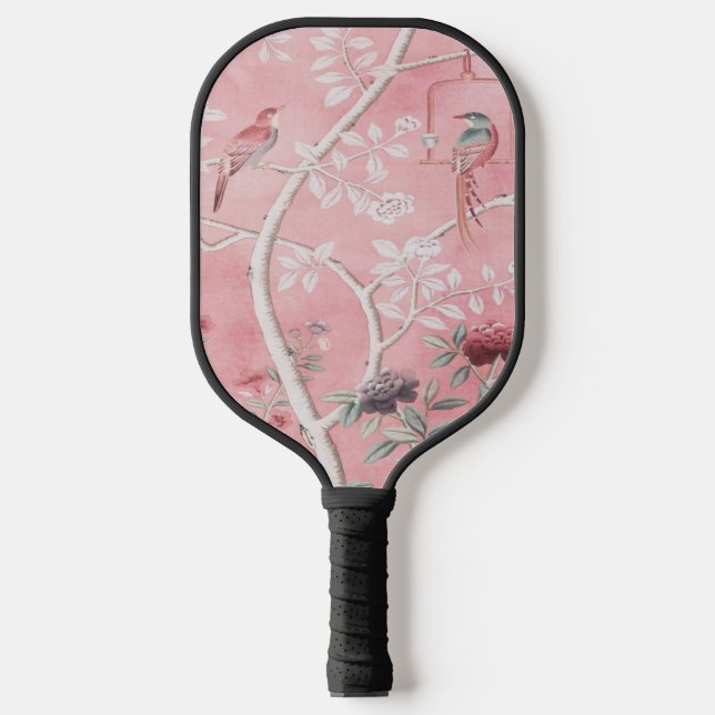 Pink Chinoiserie Pickleball Paddle (Front)