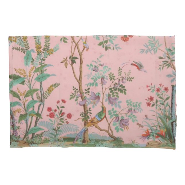 Pink Chinoiserie Pillowcase (Front)