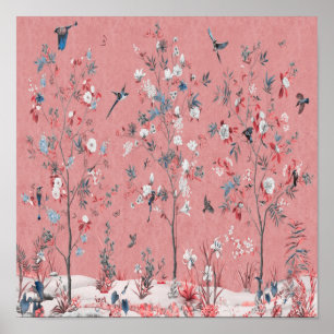 Pink Chinoiserie  Poster