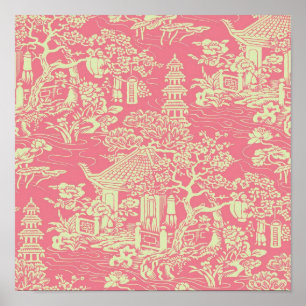 Pink Chinoiserie  Poster