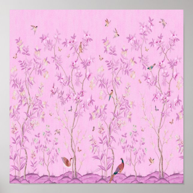 Pink Chinoiserie  Poster (Front)