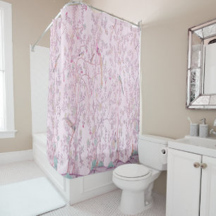 Pink Chinoiserie Shower Curtain