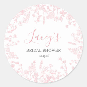 Pink Chinoiserie shower stickers