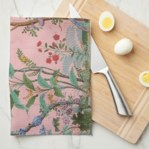 Pink Chinoiserie Tea Towel
