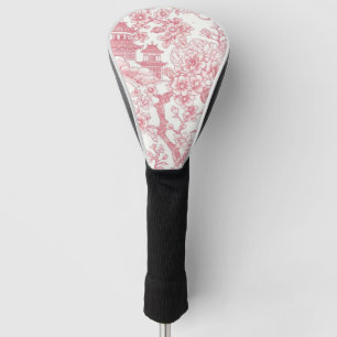 Pink Chinoiserie Toile Dragon Cherry Blossom Golf Head Cover