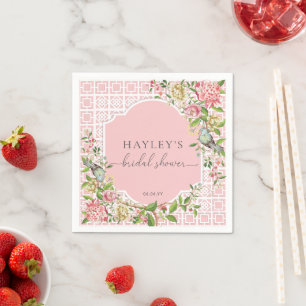Pink Chinoiserie Trianon Bridal Shower Napkin