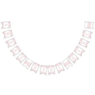 Pink Chinoiserie Vintage Floral Baby Shower Decor Bunting
