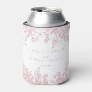 Pink Chinoiserie Vintage Floral Wedding Favours Can Cooler