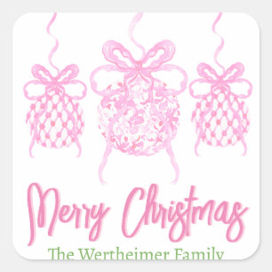 Pink Chinoserie Trio Ornament Sticker
