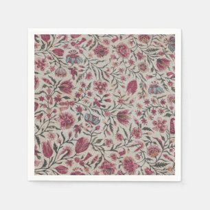 Pink Chintz Flowers Boho Cottagecore Napkin