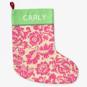 Pink Chintz Pattern Large Christmas Stocking