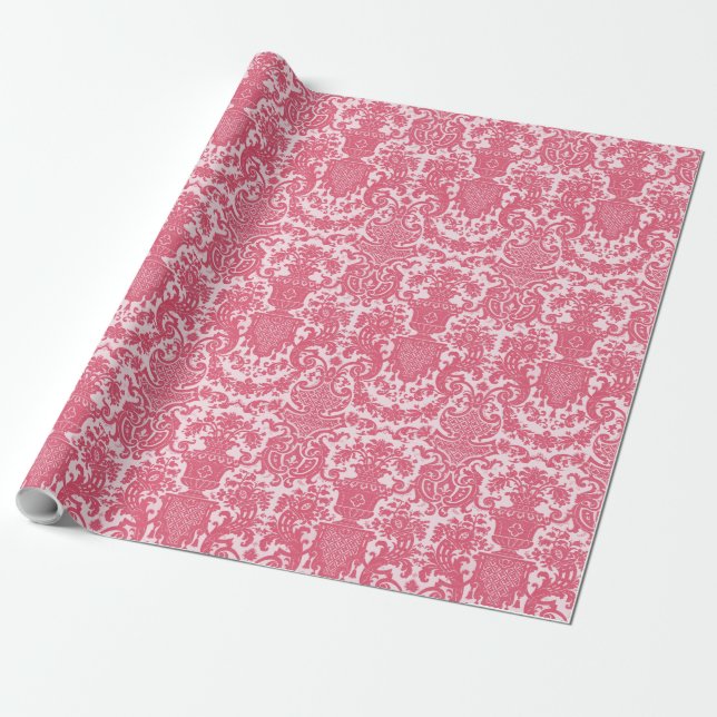 Pink Chintz Wrapping Paper (Unrolled)