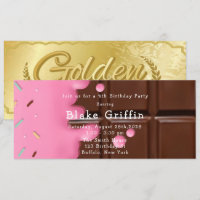 Pink Chocolate Bar Golden Ticket Birthday