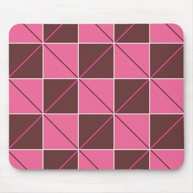 Pink & Chocolate Chequerboard Argyle Mouse Pad (Front)