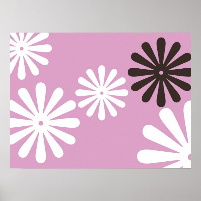 Pink Chocolate Hippy Flower Poster (Front)