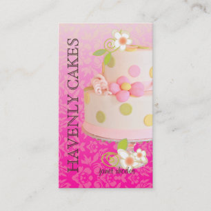 Pink + Chocolate Wedding Cake/Bakery/pâtisserie Business Card