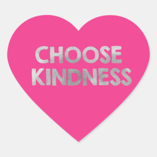 Pink Choose Kindness Heart Sticker