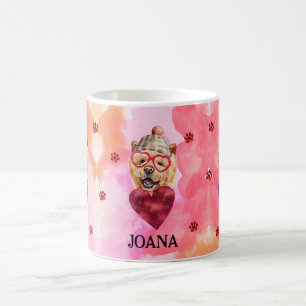 Pink Chow Chow Valentine's Day Gift Dog Coffee Mug