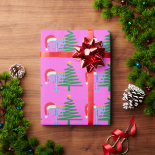 Pink Chrismukkah Wrapping Paper Roll