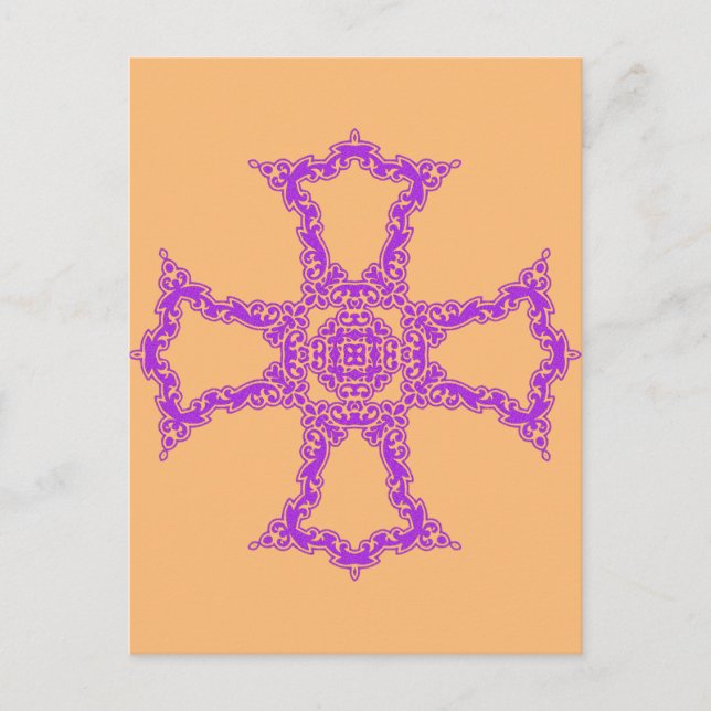Pink Christian Cross Modern Esthetic Art Postcard (Front)
