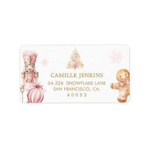 Pink Christmas Address Label