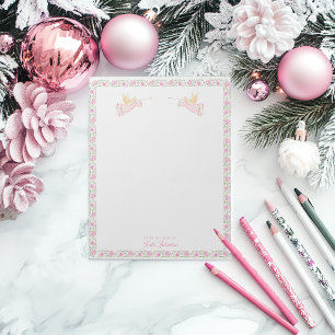Pink Christmas Angels   Personalized Notepad