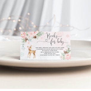 Pink christmas baby deer books for baby ticket enclosure card