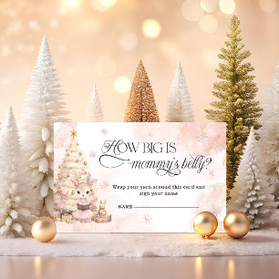 Pink Christmas Baby Deer How Big is Mummy's Belly Enclosure Card