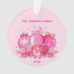 Pink Christmas Balls Ornament 