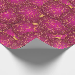 Pink Christmas balls Wrapping Paper