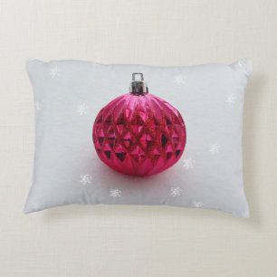 Pink Christmas bauble Decorative Cushion