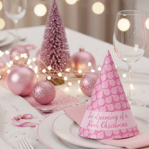 Pink Christmas Bauble Holiday Party Hat
