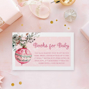 Pink Christmas Books for Baby Enclosure Card