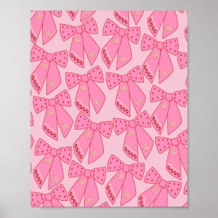 Pink Christmas Bows Poster