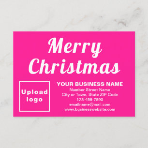 Pink Christmas Business Small Flat Greeting Card