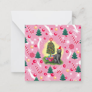 Pink Christmas Cat Card