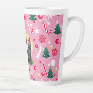 Pink Christmas Cat Latte Mug