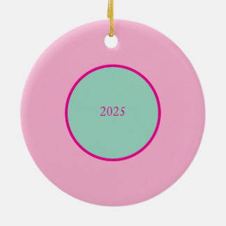 Pink Christmas Ceramic Ornament