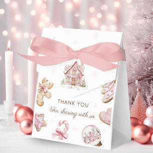 Pink Christmas Cookie Baby Shower Gift Favour Box