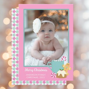 PINK CHRISTMAS COOKIES AND COCOA HOLIDAY CARD